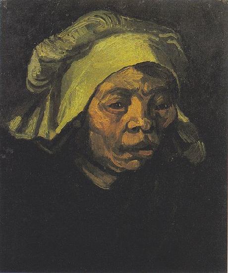 Vincent Van Gogh Head of a Peasant woman with white hood Sweden oil painting art